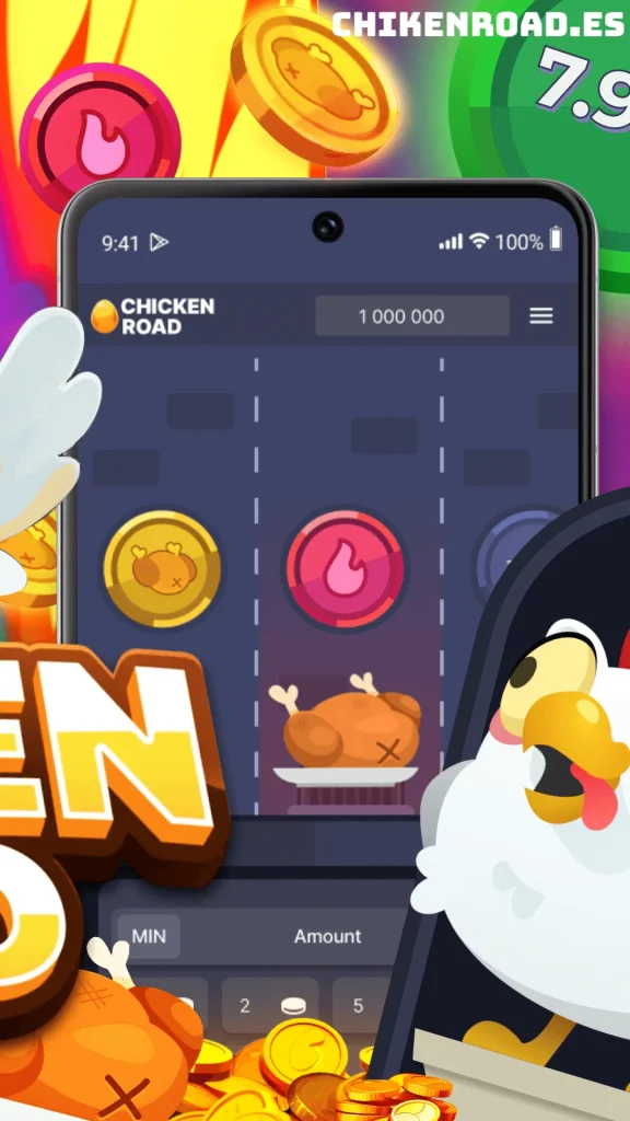 Interfaz de la aplicación móvil Chicken Road